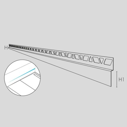 Conical profile KP floor-level showers intallation Showertec Linear Left