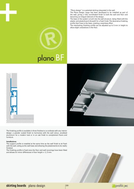 Plintă Filomuro PLANO BF de la PROFILITEC – Integrare Perfectă în Perete