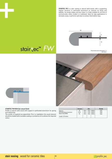 Profil treaptă lemn stejar STAIRTEC FW | PROFILITEC