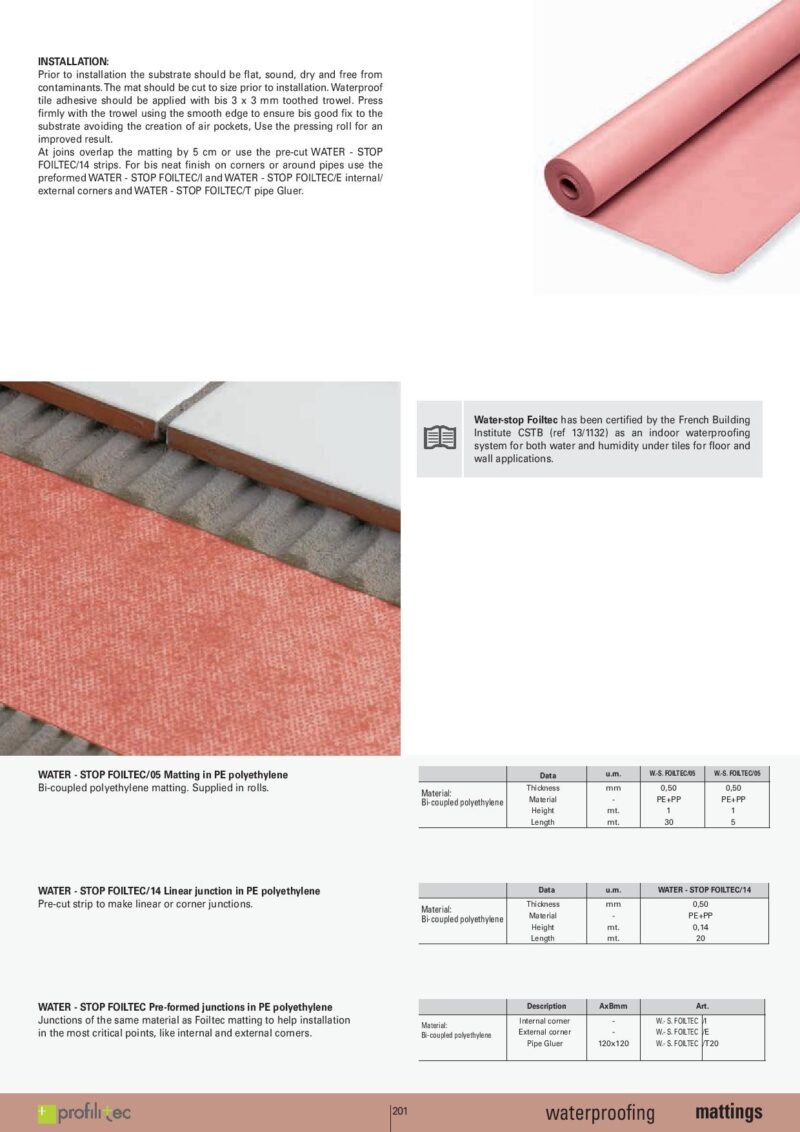 Foiltec | membrana hidroizolanta pentru bai si cabine dus | folie hidroizolanta baie cabina dus