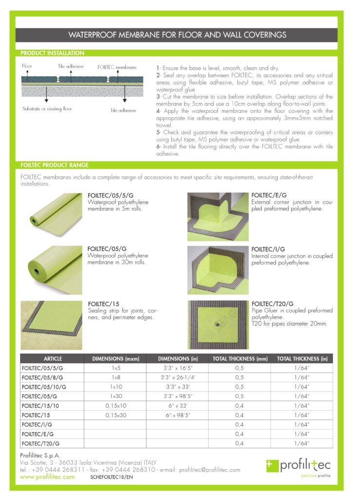 Foiltec | membrana hidroizolanta pentru bai si cabine dus | folie hidroizolanta baie cabina dus Profilitec Scheda tecnica FOILTEC EN 2 724x1024 - Foiltec | membrana hidroizolanta pentru bai si cabine dus | folie hidroizolanta baie cabina dus