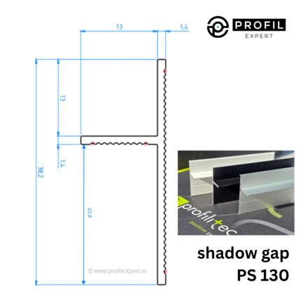 Plinte Metalice Plinta ascunsa – PLANO PS130 AS argintiu mat