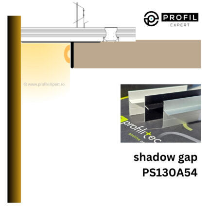 Plinte Metalice Plinta Invizibila – PLANO PS130 AS argintiu mat