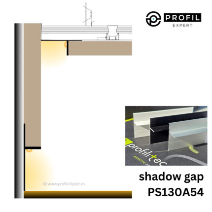 Plinte Metalice Plinta Invizibila – PLANO PS130 AS argintiu mat