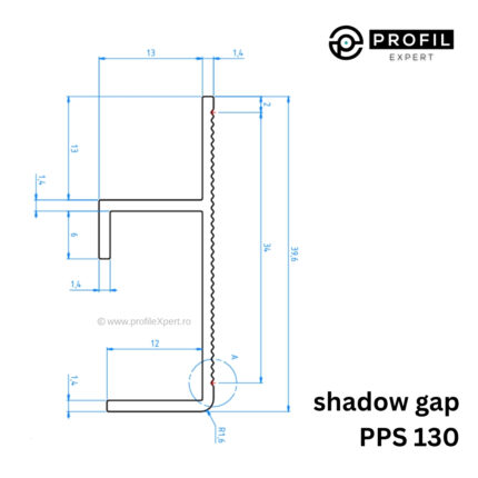 Profil tip plintă și scafă ascunsă Shadow Gap LED | PLANO PPS 130 argintiu | PROFILITEC