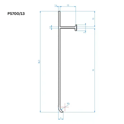 Plinta LED alba pentru gips-carton PLANO PS Profilitec | rost de umbra la baza peretelui, H 70 / 100 mm, placa 13 / 15 mm, alb mat AM11 &ndash; bara 2,7 m