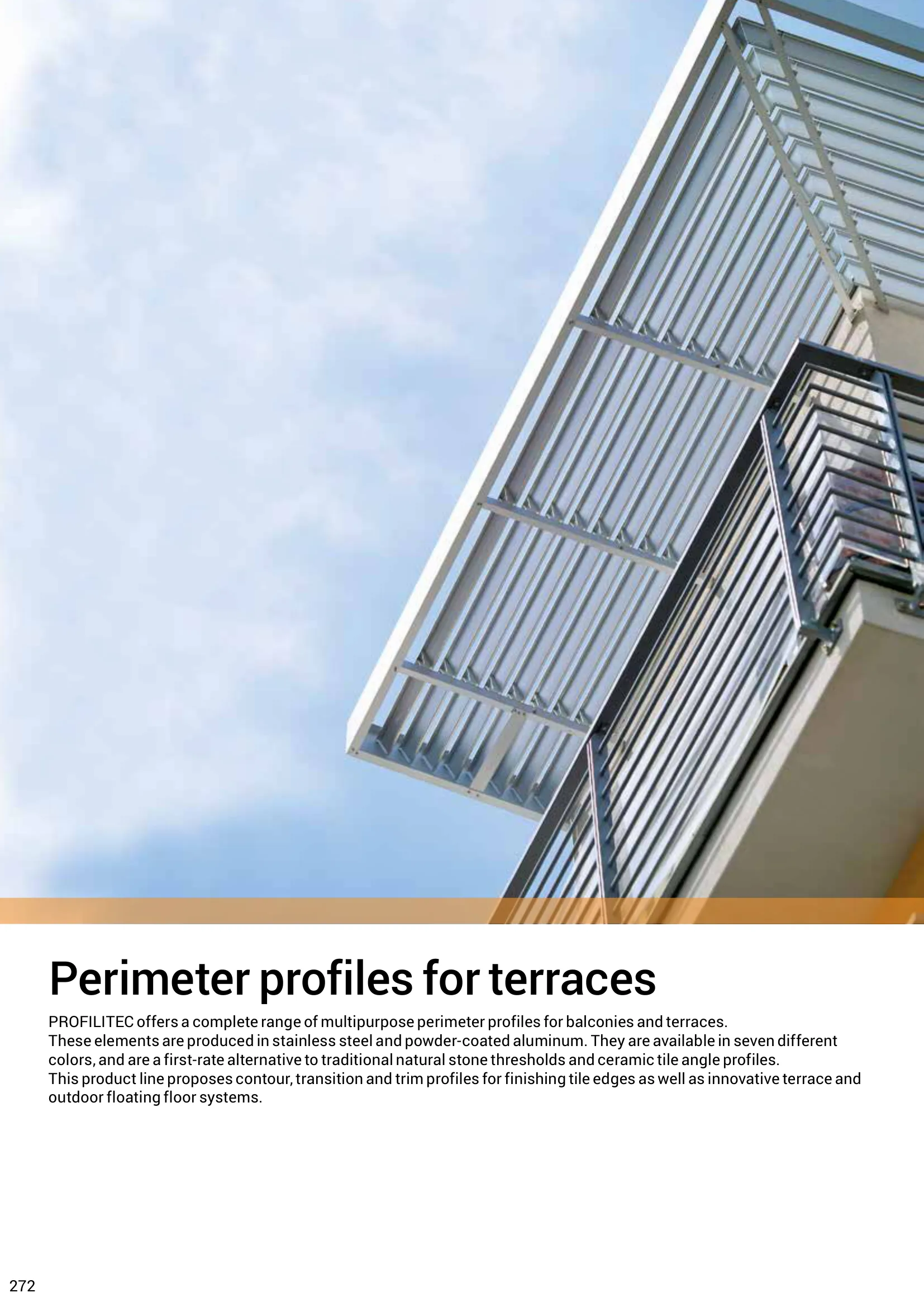 06 Picuratoare balcoane terase - Profile Premium Coltare Treceri Plinte Picuratoare Profile Decor Shadow Gap Profilitec | Profil Expert