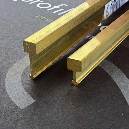 Inserție șlefubilă din alamă naturală Linetec PQ-ON, 10×8/10×10 mm, L=2.7 m – Profil decorativ elegant pentru treceri între pardoseli