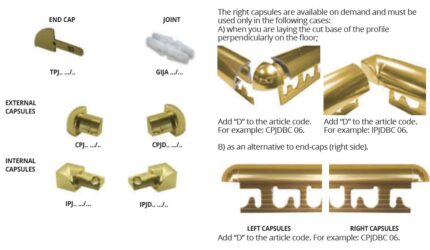Profil capat profil colt din aluminiu pentru ceramica subtire Projolly | PROGRESS PROFILE