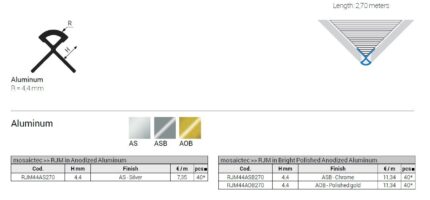 Coltar pentru mozaic Mosaictec RJF44AS argintiu | PROFILITEC