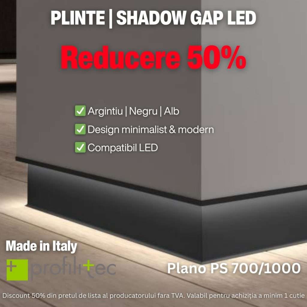 Discount 50 PLINTE PERIMETRALE PLINTE SHADOW GAP LED 1024x1024 - Plinta Shadow Gap Perimetrala – Plinta Ascunsa Aluminiu Podea | Profilexpert.ro