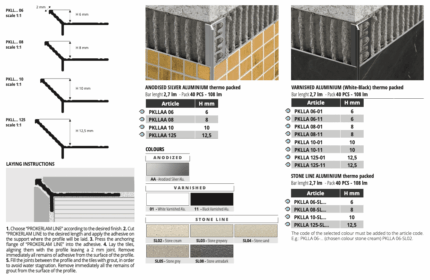 Profil invizibil negru pt ceramica taiata in 45 grade Prokerlam PKLLA | PROGRESS PROFILES