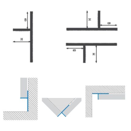Plinte Metalice Plinta ascunsa – PLANO PS130 AS argintiu mat