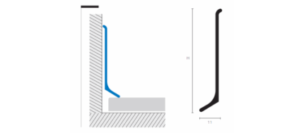 Plinta neagra minimalista Battiscopa BA400 black | Plinta | PROFILITEC