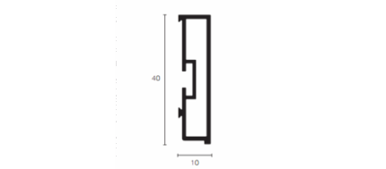 Plinta neagra minimalista Battiscopa BA400 black | Plinta | PROFILITEC