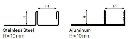 Profil de Compensare dus walk-in cu Sticlă – Montaj Invizibil, Inox Periat STKPV | PROFILITEC