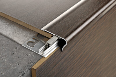 Profil treapta in L parchet si LVT Style Stair L Progress Profiles | aluminiu decor lemn, insert PIN optional