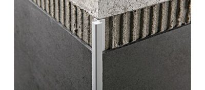 Coltar patrat placi ceramice subtiri Prokerlam Square Progress Profiles | aluminiu anodizat argintiu, cromat sau auriu | H 4,5 mm, bara 2,7 m
