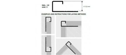 Coltar faianta aluminiu auriu Projolly Square PJQS | PJQSBO | PROGRESS PROFILES