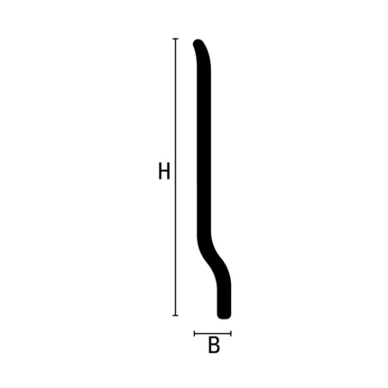 Plinta PVC Baseboard BA700 Profilitec | H 70 mm, montaj cu adeziv sau suruburi, alb ivoire, negru sau nuc – bara 2 m
