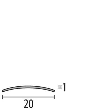 Banda acoperire rost inox Küberit 471 | Wölbschiene bombata 20 mm, autoadeziva – bare 1 / 2,7 m