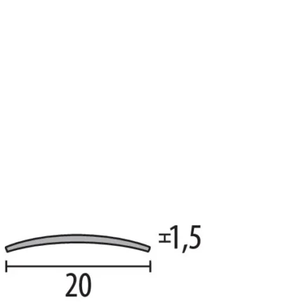 Banda acoperire rost inox Küberit 472 | Wölbschiene bombata 20 mm, otel 1,5 mm – bare 1 / 2,7 m