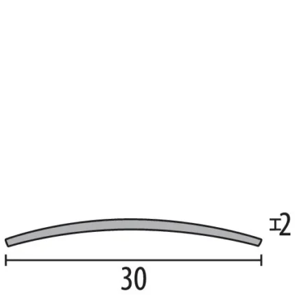 Banda acoperire rost inox Küberit 473 | Wölbschiene bombata 30 mm – bare 1 / 2,7 / 5 m