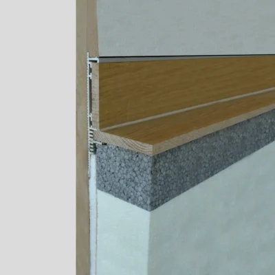 Profil plinta incastrata la nivel PLANO BFZ Profilitec | pentru pereti tencuiti, plinta din materialul pardoselii, 12,5×120 mm – bara 2,7 m