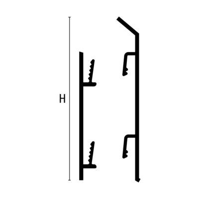 Plinta aluminiu cu canal de cabluri Baseboard BI Profilitec | H 70 / 100 mm, montaj clic demontabil, anodizat argintiu – bara 2,7 m