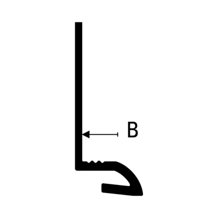 Plinta minimala aluminiu Baseboard BT Profilitec | pentru mozaic si placari de pana la 4,5 mm, argintiu sau crom – bara 2,7 m