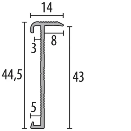 Capac terminal Küberit 845 | inchidere capat profil, aluminiu – stanga / dreapta