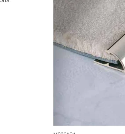 Profil terminatie mocheta Carpetec MS Profilitec | vizibil 26 mm, prindere prin comprimare, H 13 mm – bara 2,7 m