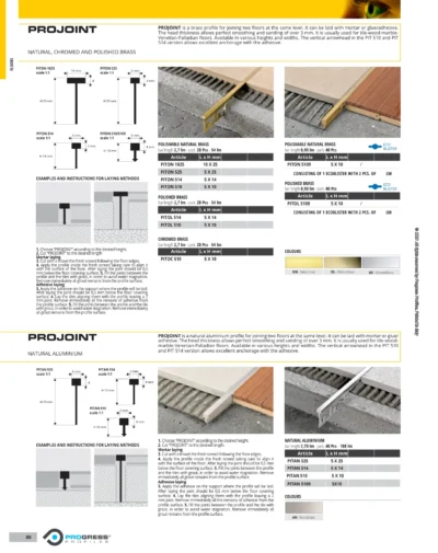 Profil rost pardoseli Projoint Progress Profiles | aluminiu cu insertie | bara 2,7 m