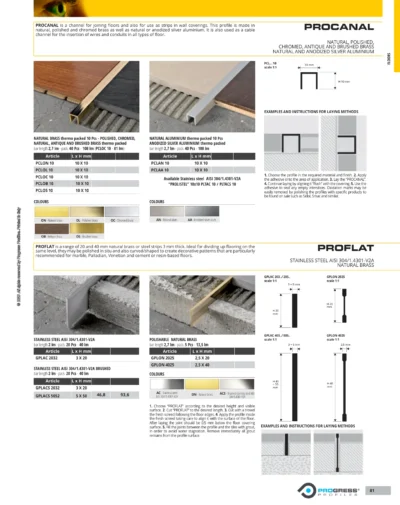 Profil canal U Procanal Progress Profiles | inox si alama | bara 2,7 m