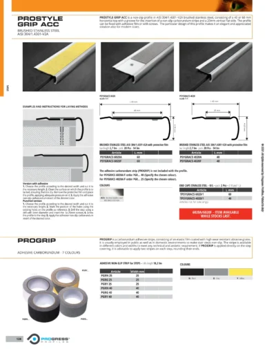 Profil treapta Prostyle Progress Profiles | inox si aluminiu, si pentru placi subtiri KL | bara 2,7 m