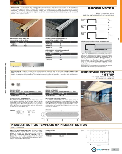 Profil treapta elegant Probrastep Progress Profiles | alama si aluminiu anodizat | bara 2,7 m
