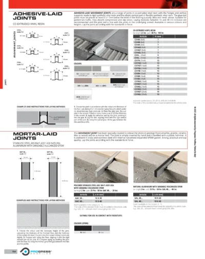 Rost dilatatie slefuibil montaj adeziv Progress Profiles | RVC cu miez elastic | bara 2,5 m