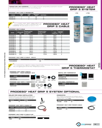 Incalzire electrica in pardoseala Prodeso Heat Progress Profiles | membrana, cabluri, termostate