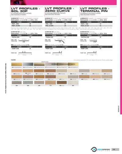 Profil trecere slim LVT Zero Curve LVT Progress Profiles | L 26-32 mm, curbabil, decor lemn