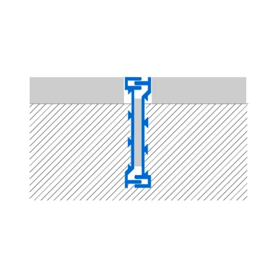 Profil rost dilatatie culisant pentru sapa Coflex CKM Profilitec | aluminiu sau alama, H 45 mm, culisare ±2 mm, campuri 16-25 mp – bara 2,7 m