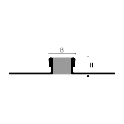 Profil rost dilatatie inox cu insert EPDM Coflex CT Profilitec | AISI 304 lustruit, insert slefuibil, vizibil 15 mm, pentru gresie portelanata – bara 2,7 m