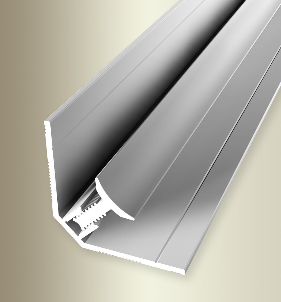 Coltar interior cu clips Küberit 162 | profil de colt pentru placari de 6,5-9,5 mm, sina si capac – bara 3,00 m Coltar interior cu clips Küberit 162 | profil de colt pentru placari de 6,5-9,5 mm, sina si capac – bara 3,00 m