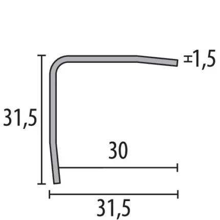 Protectie colturi pereti – coltar aluminiu Küberit 274 corner guard | muchii de zid in spatii circulate – bara 2,5 m