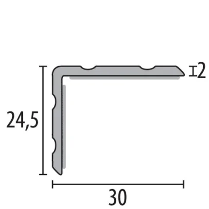 Cornier autoadeziv Küberit 234 | protectie muchie 24,5 mm, inclusiv negru – bare 1 / 2,5 / 2,7 / 3 / 5 m