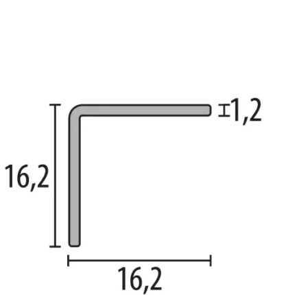 Cornier pentru lambriu Küberit 277 | muchie panouri 16,2 mm, si alb RAL 9016 – bare 2,5 / 5 m