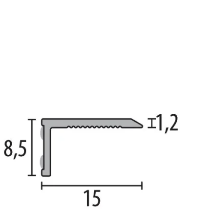 Cornier mini autoadeziv Küberit 238-N | muchie 8,5 x 8,5 mm – bara 2,7 m