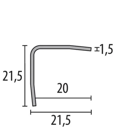 Cornier protectie inox Küberit 272 | colt perete 21,5 mm, inox periat – bara 2,5 m