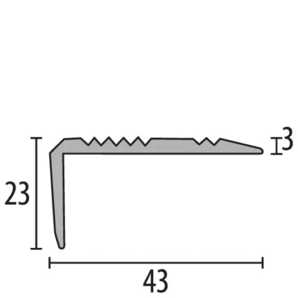 Cornier protectie perete aluminiu Küberit 225 | profil de colt 30×30 mm, autoadeziv sau cu surub