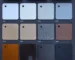 Paleta de culori picuratoare Bordertec Profilitec, aluminiu vopsit: A11 alb pur, A14 alb arctic, A22 si A24 gri pastel, A25 gri ciment, A32 bej inchis, A33 gri porumbel, A50 gri micaceu, A60 corten structurat, A62 rosu-maro, A63 si A64 maro inchis, A65 negru mat structurat