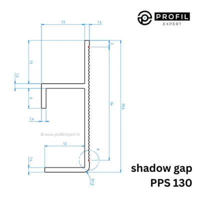 Profil lumina difuza intre placi ceramice PLANO PPS130 Profilitec | rost luminos la perete si nise de dus, pentru banda LED COB – bara 2,7 m